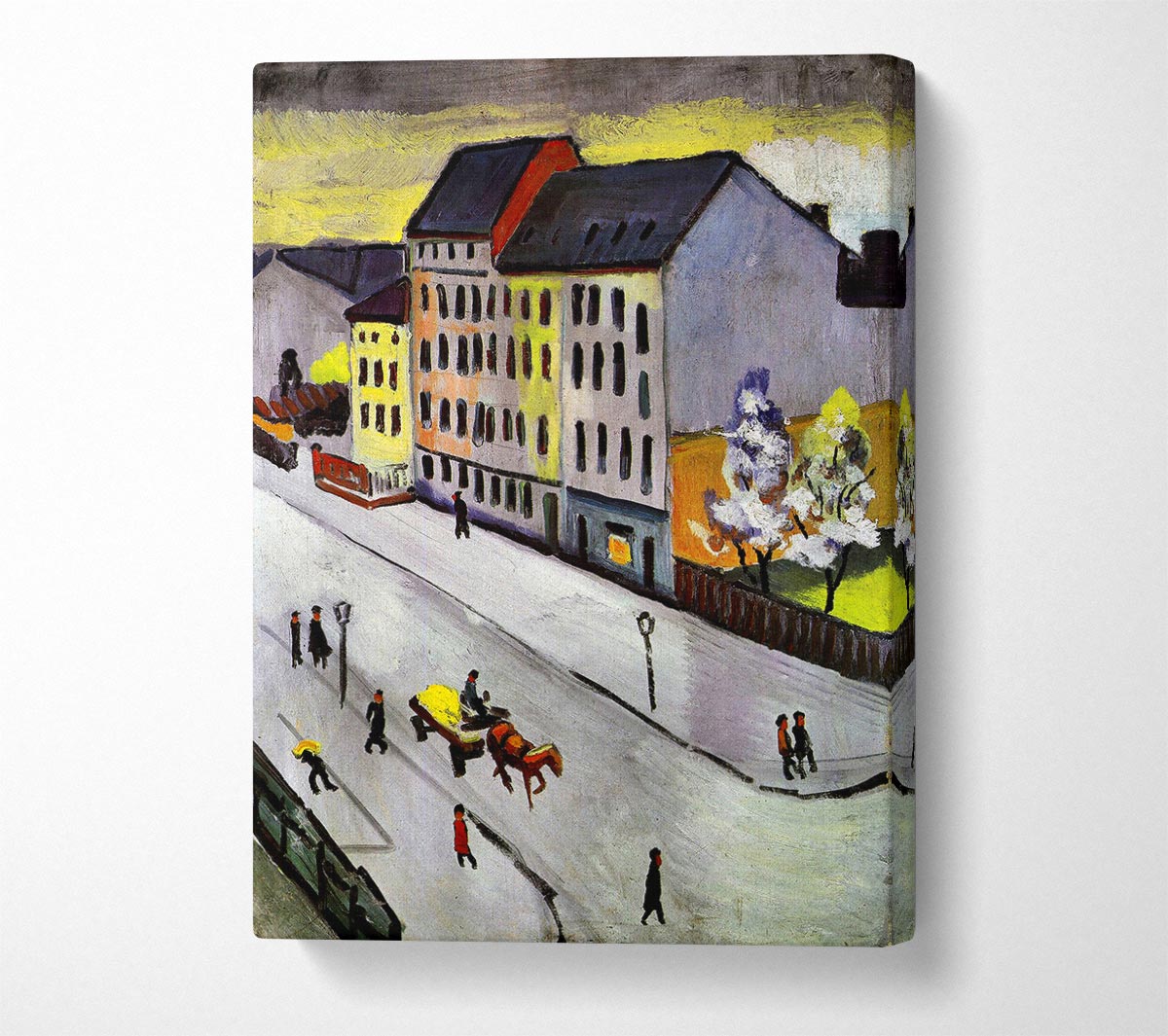 August Macke Street In Gray Canvas Wall Art