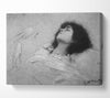 Klimt Study Sheet With The Upper Body Of A Girl And Sketches Canvas Wall Art