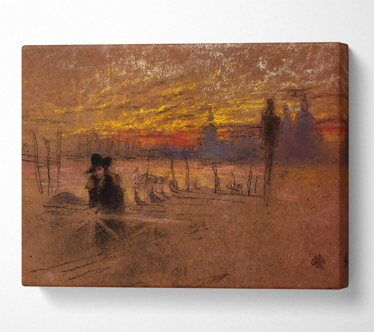 Whistler Sunset Red And Gold Canvas Wall Art