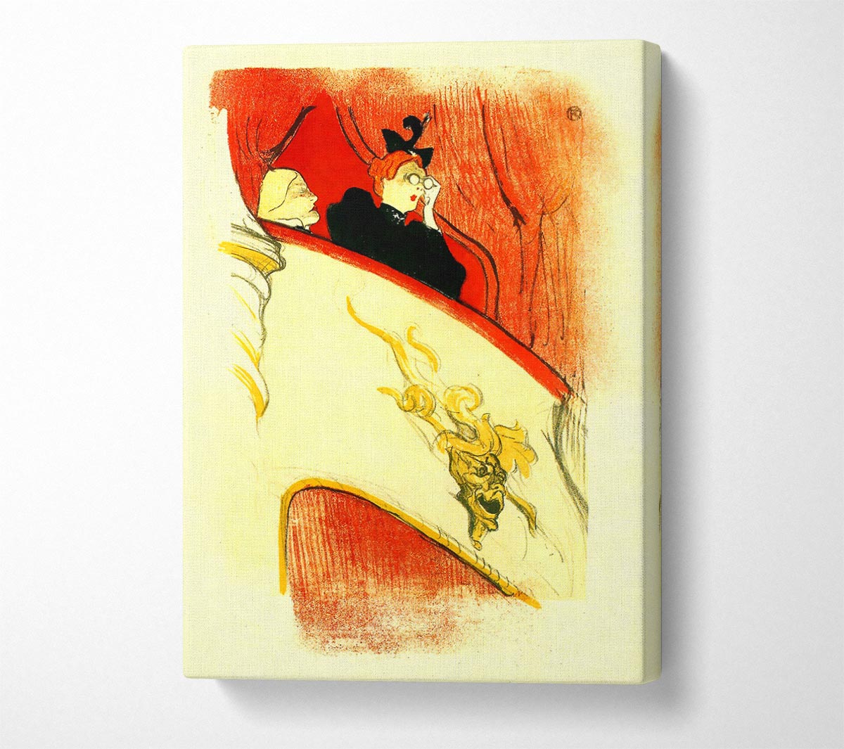 Toulouse Lautrec The Loge With A Gold Mas Canvas Wall Art