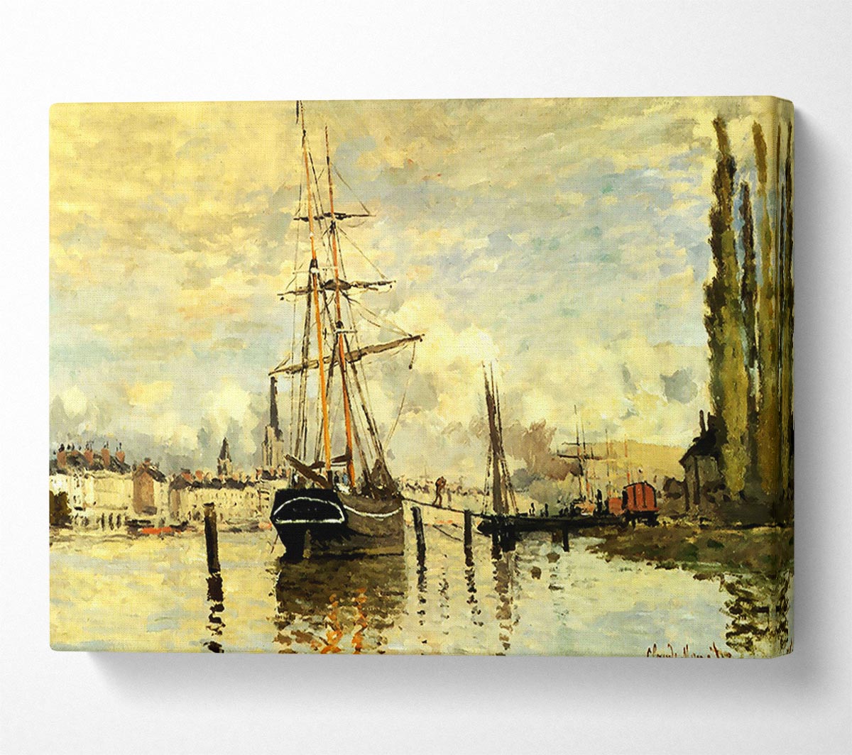 Monet The Seine At Rouen 1872 Canvas Wall Art