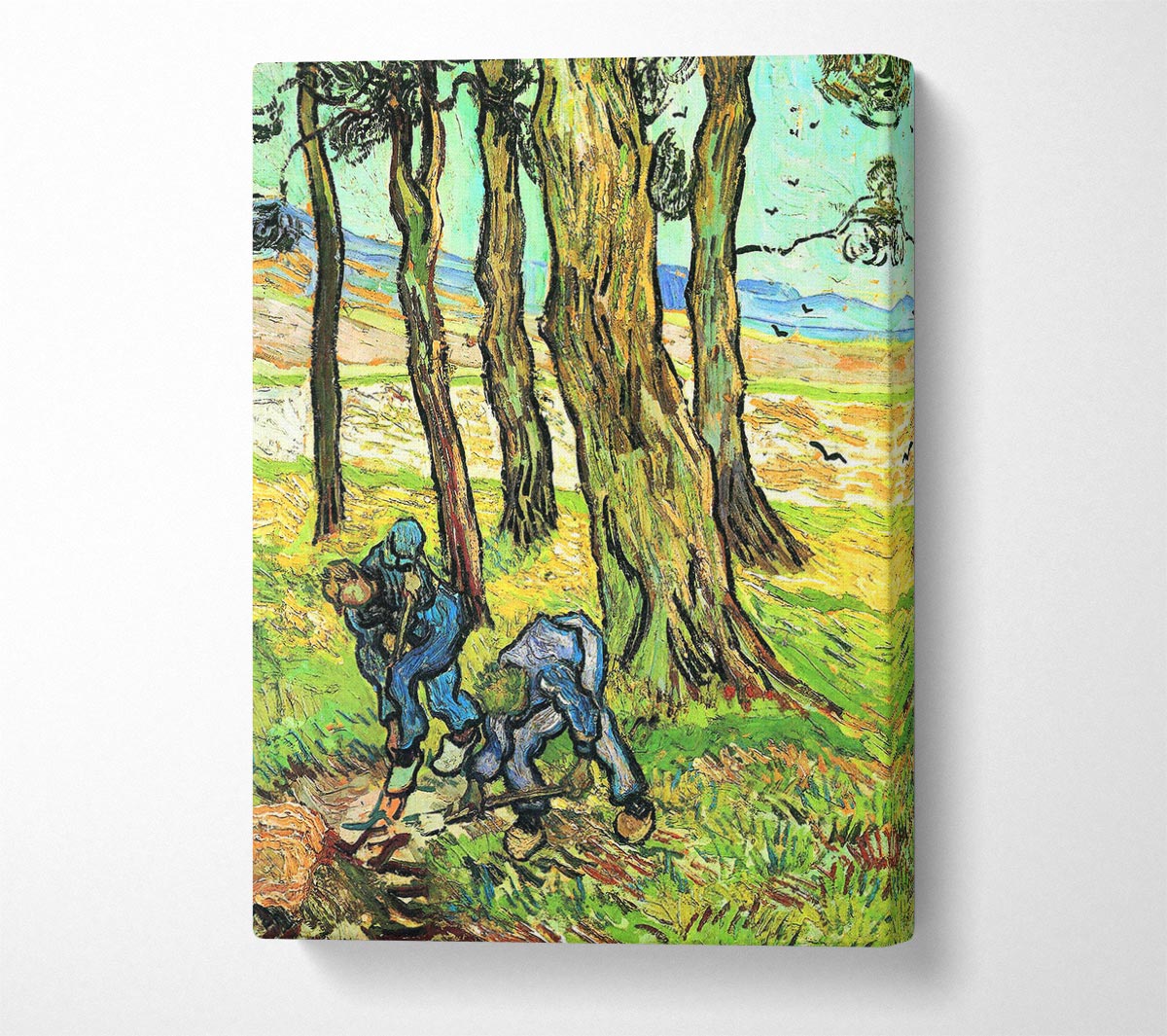 Van Gogh Two Men In Digging Out A Tree Stump Canvas Wall Art