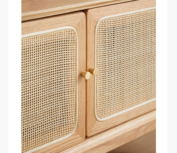 Haygashen Rattan TV Stand, Oak