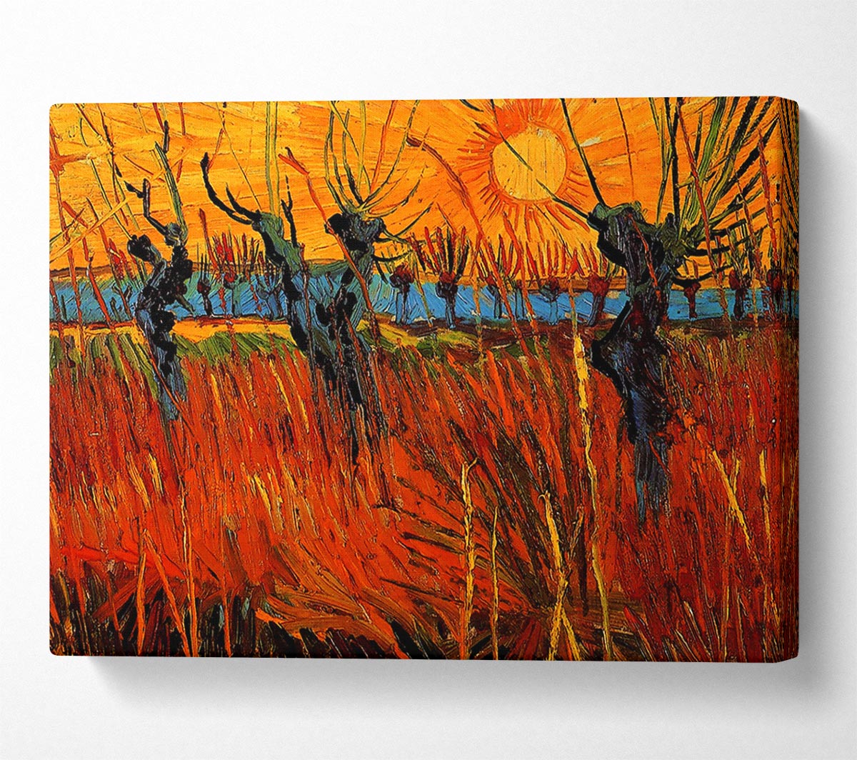 Van Gogh Willows At Sunset Canvas Wall Art
