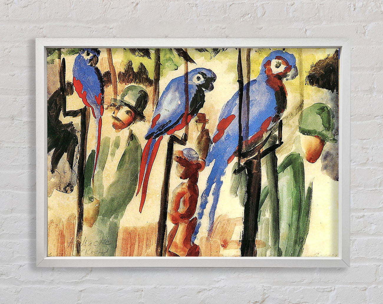 August Macke With The Parrots Framed Wall Art