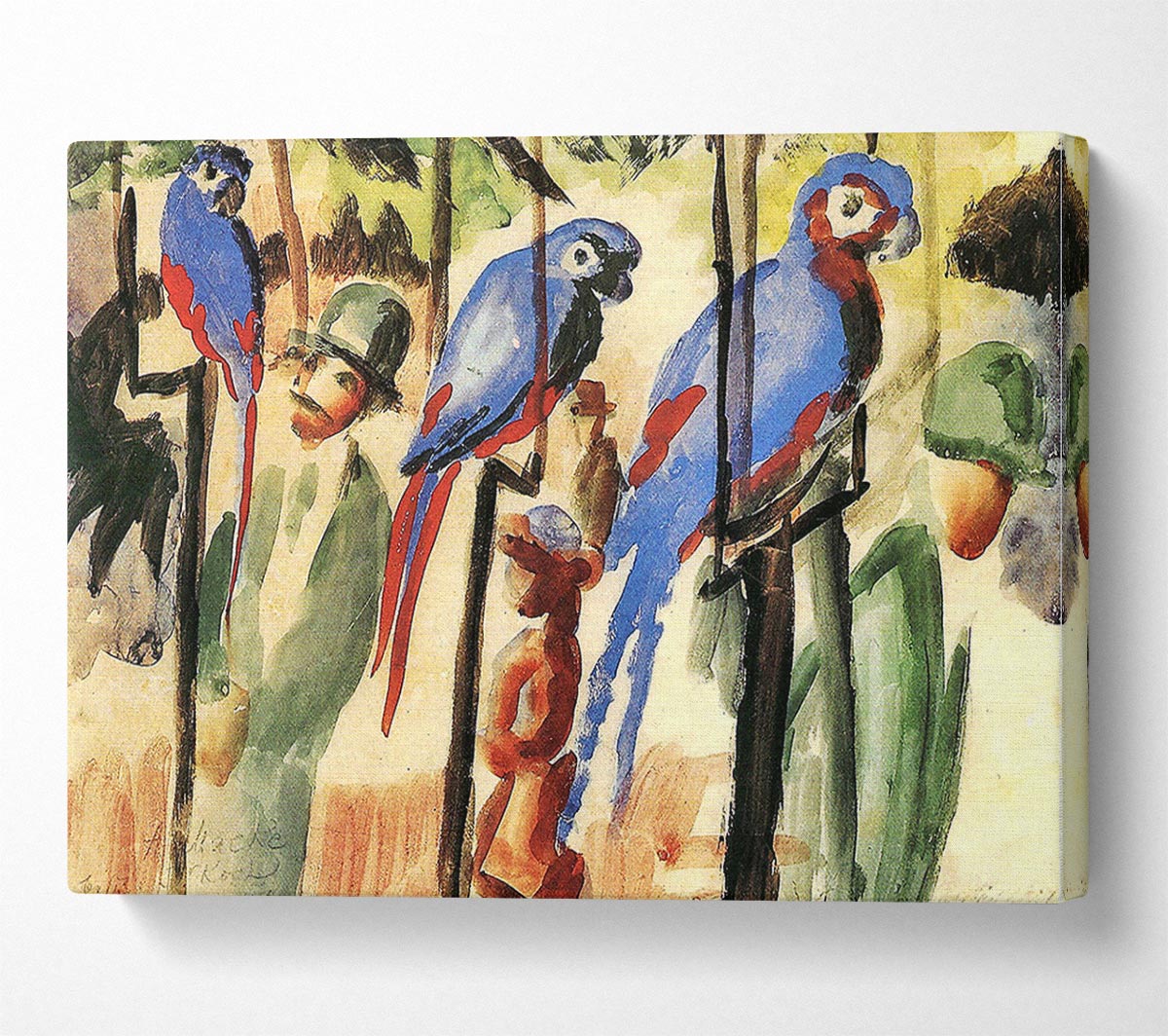 August Macke With The Parrots Canvas Wall Art