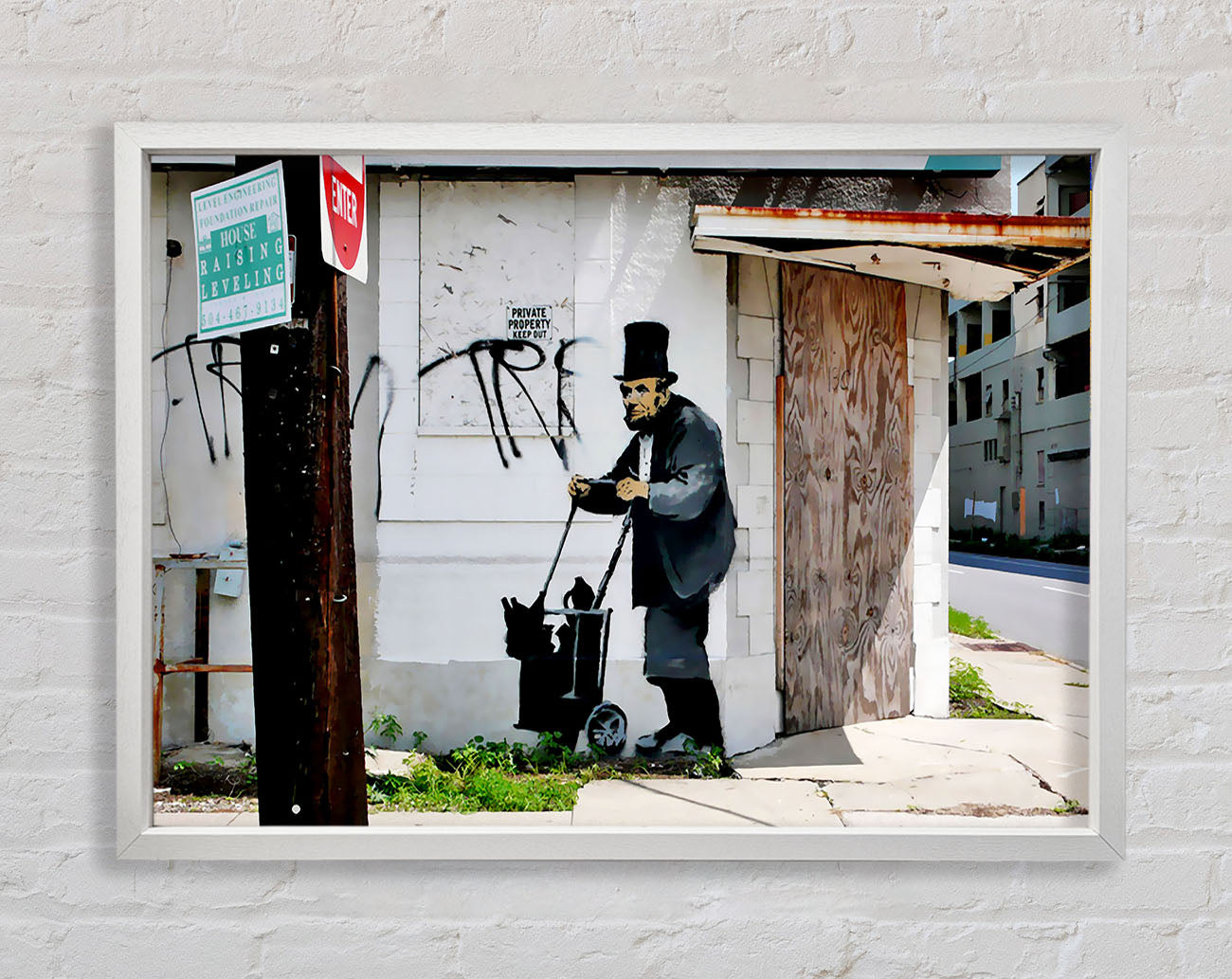 Abraham Lincoln Trolley Tramp Framed Wall Art