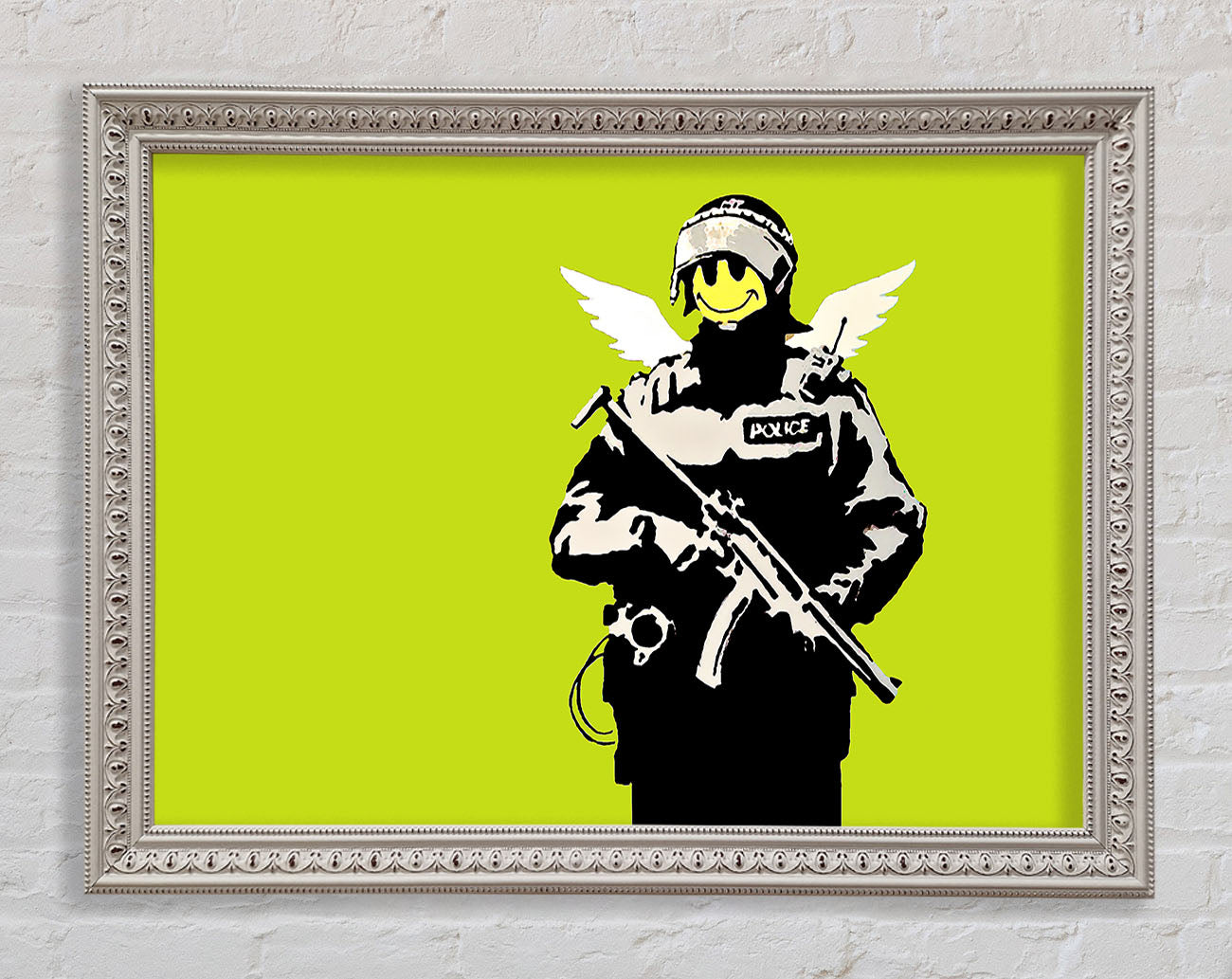Angel Copper Lime Green Framed Wall Art
