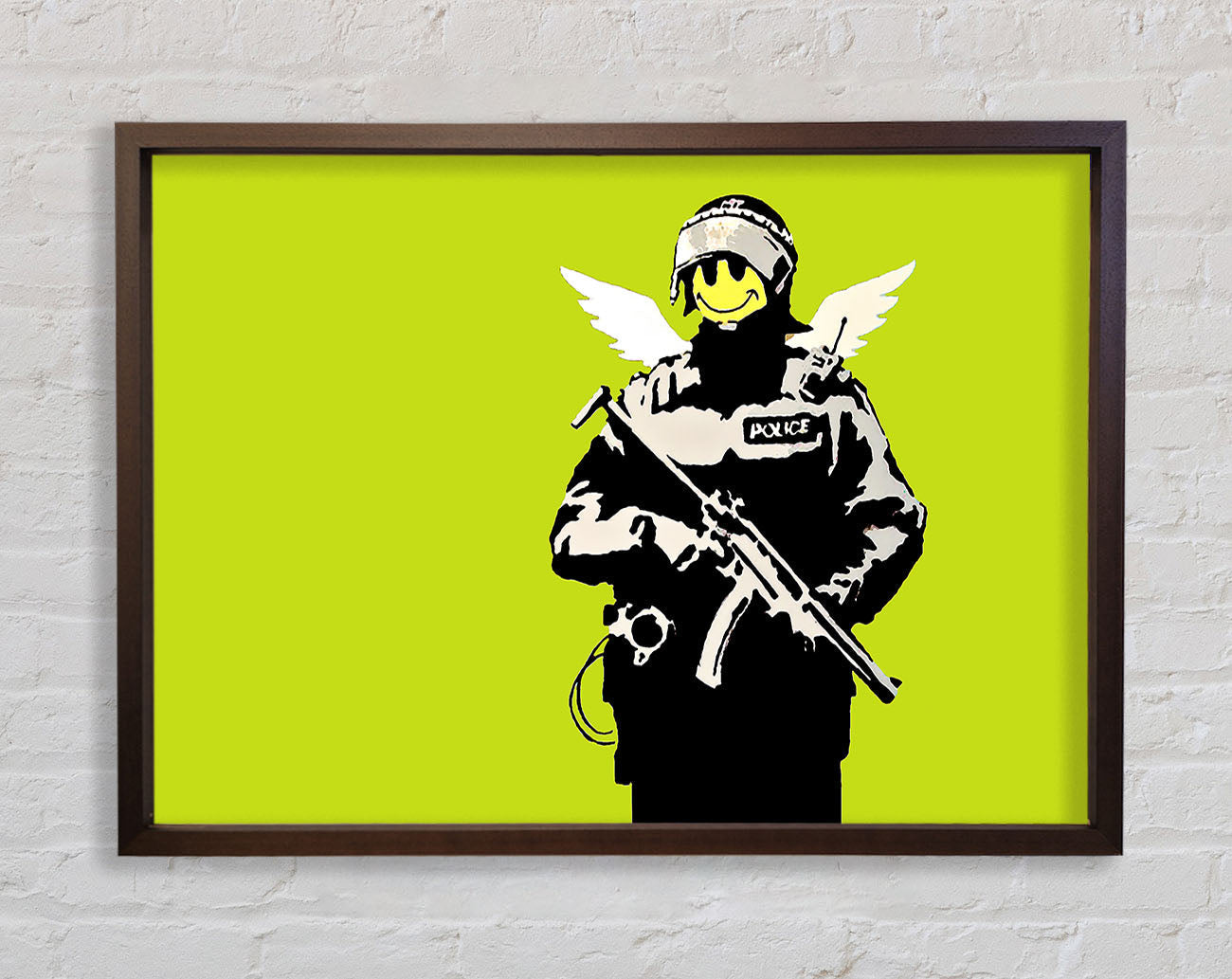 Angel Copper Lime Green Framed Wall Art