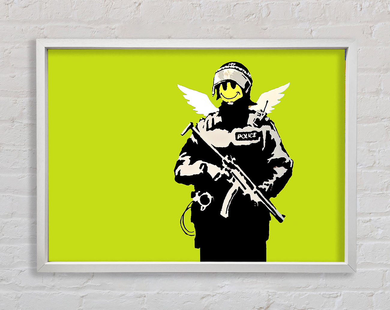 Angel Copper Lime Green Framed Wall Art