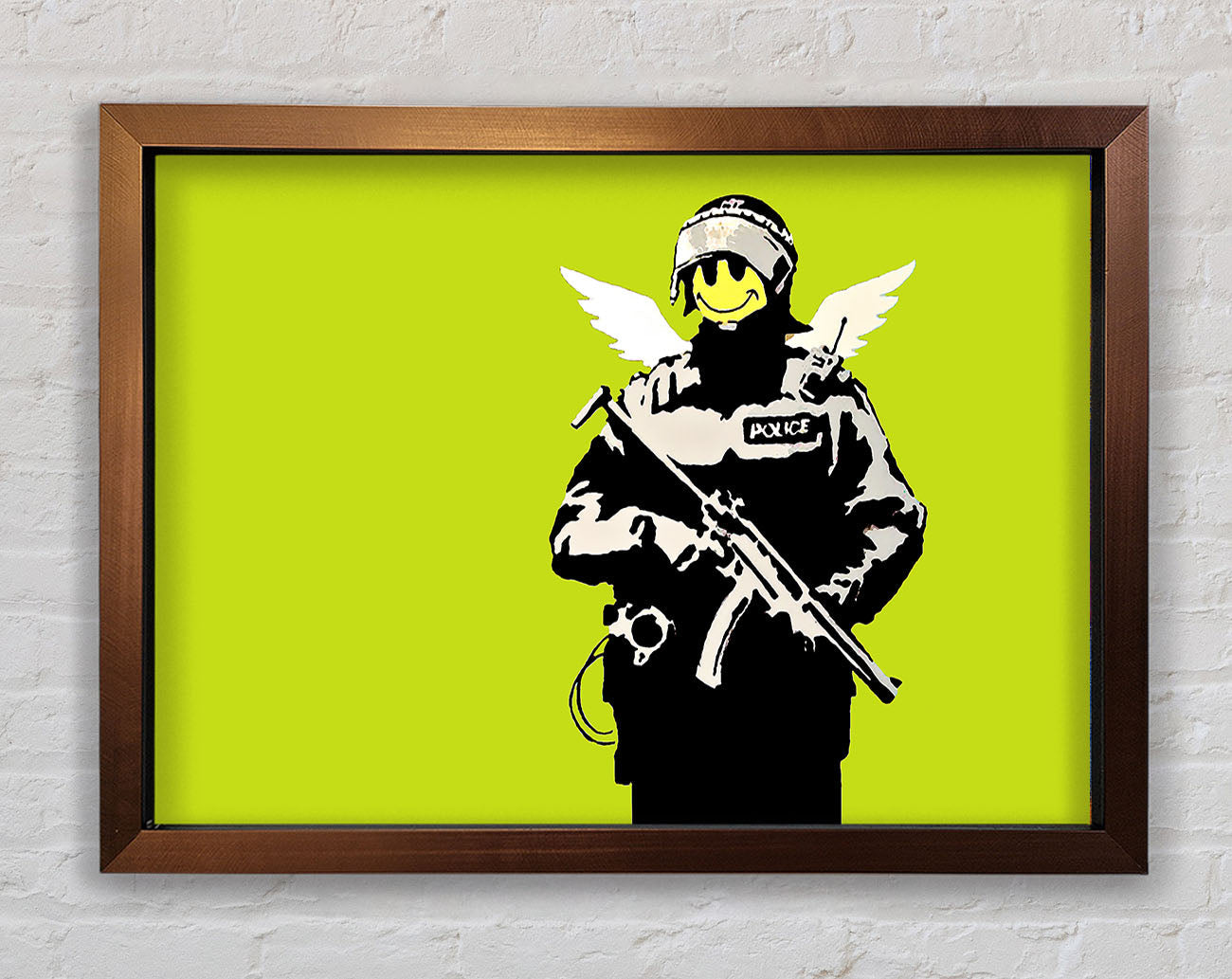 Angel Copper Lime Green Framed Wall Art