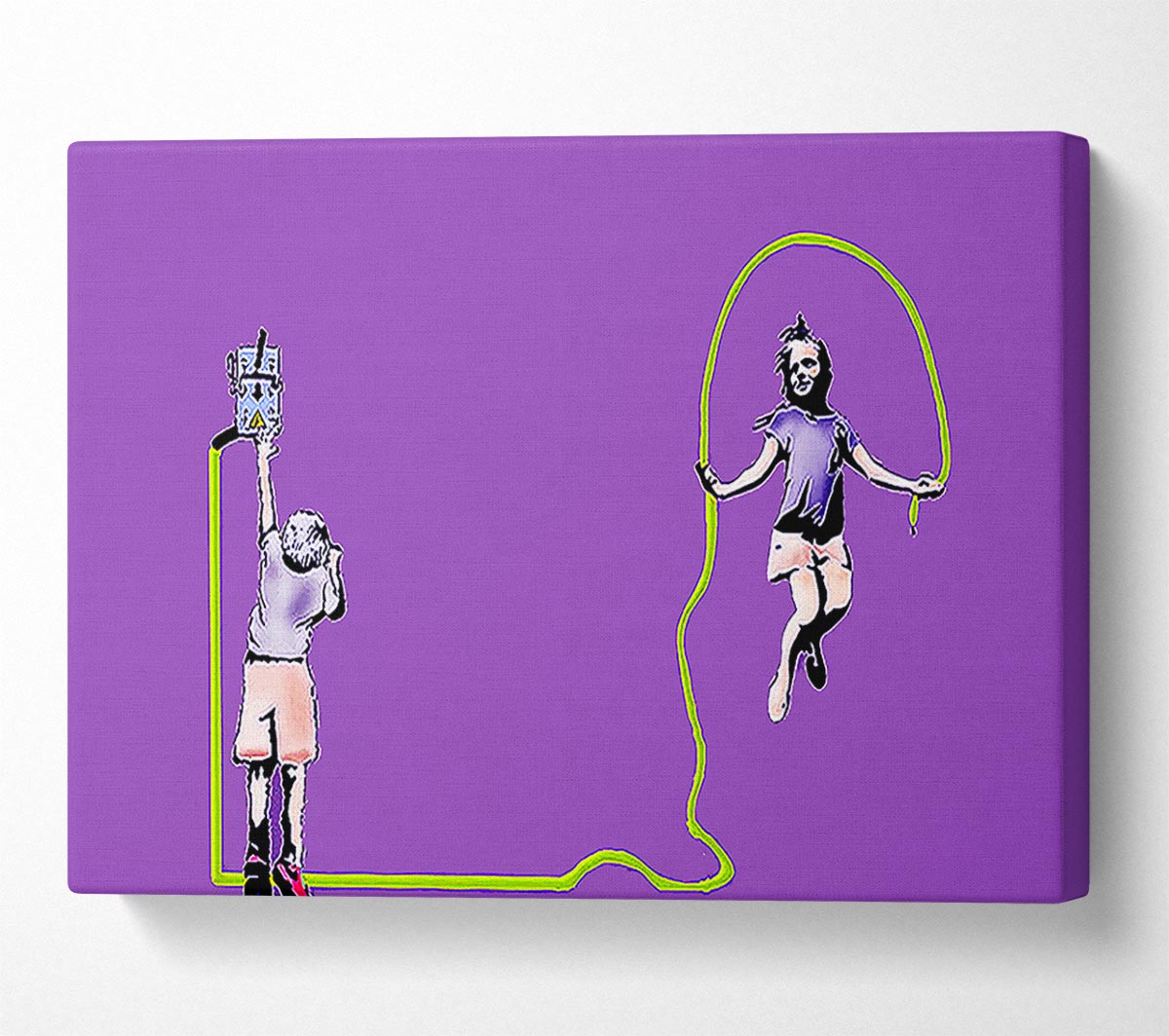 Electric Skipping Rope Purple Canvas Wall Art