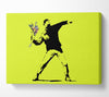 Flower Thrower Lime Green Canvas Wall Art