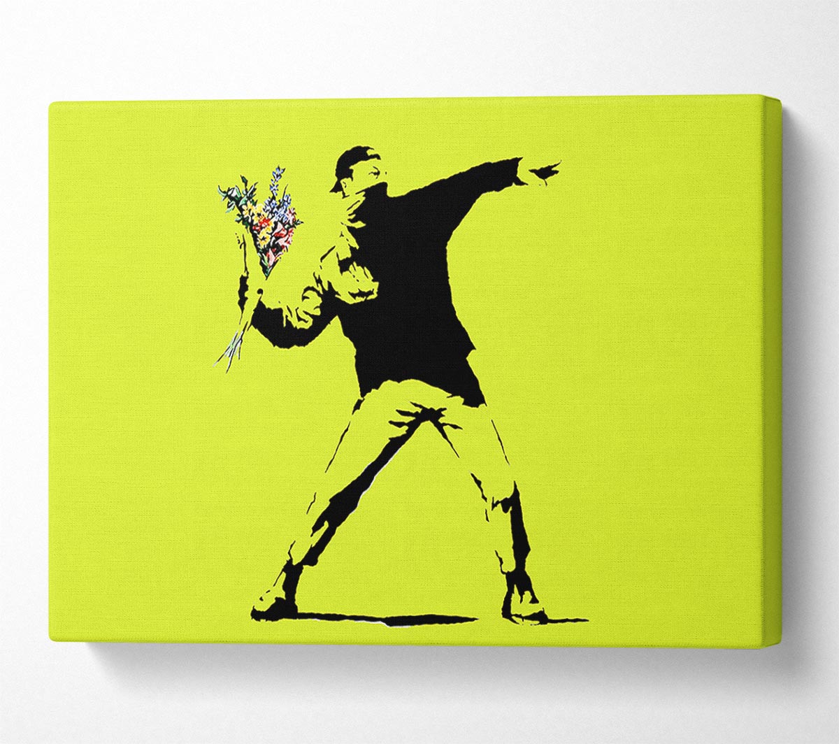 Flower Thrower Lime Green Canvas Wall Art