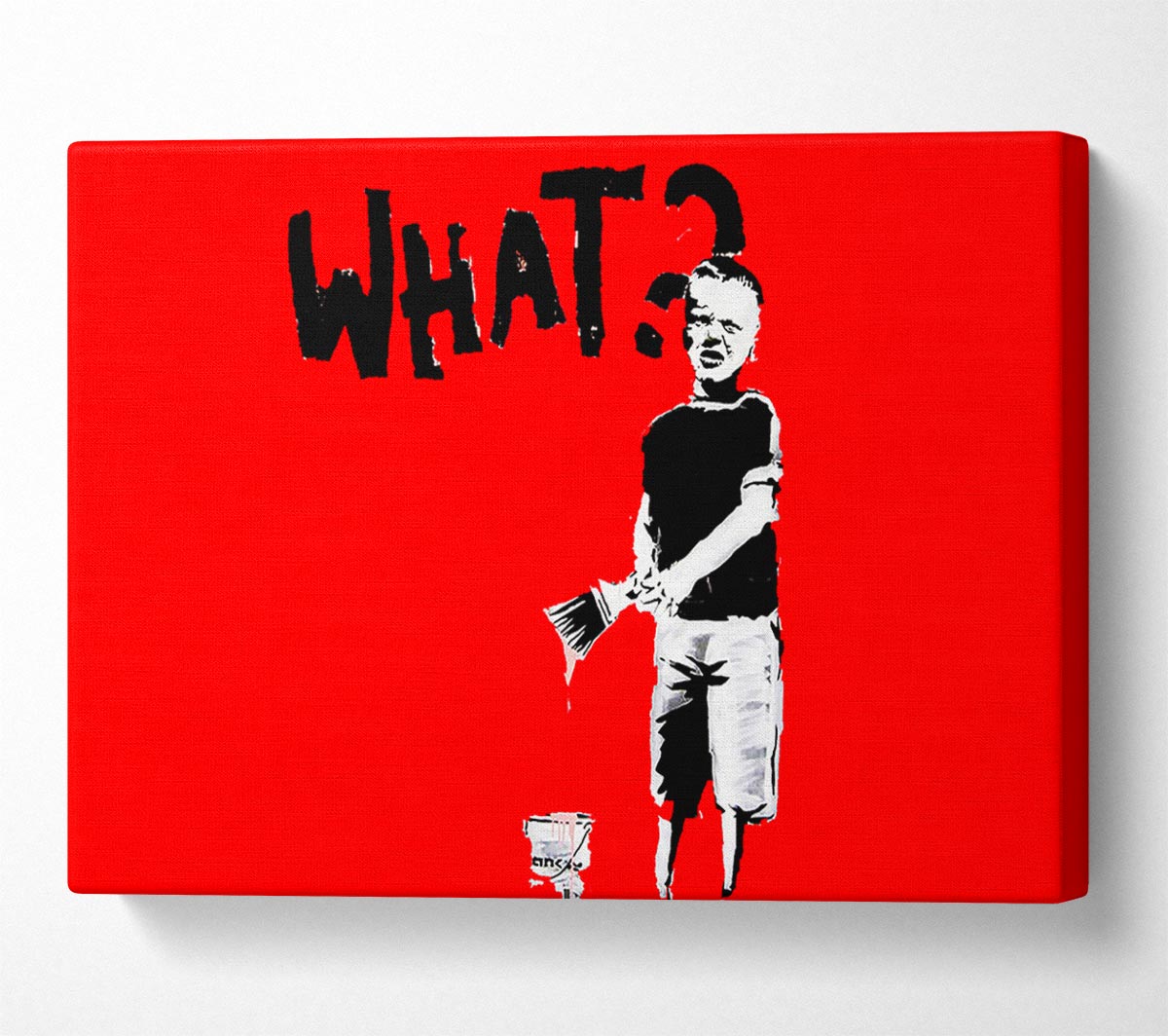 Graffiti Kid What Red Canvas Wall Art