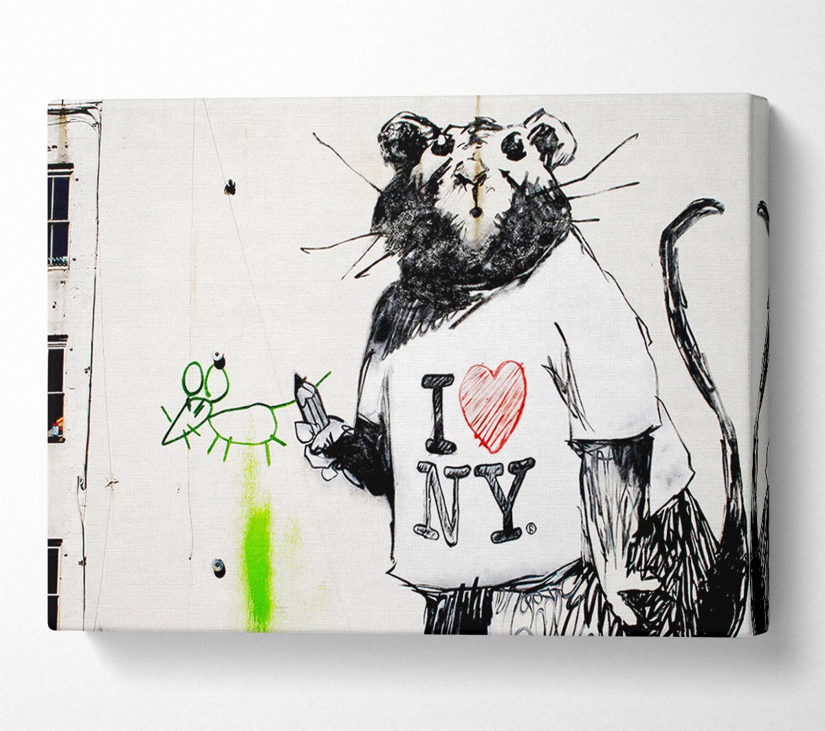 I Love New York Rat Canvas Wall Art