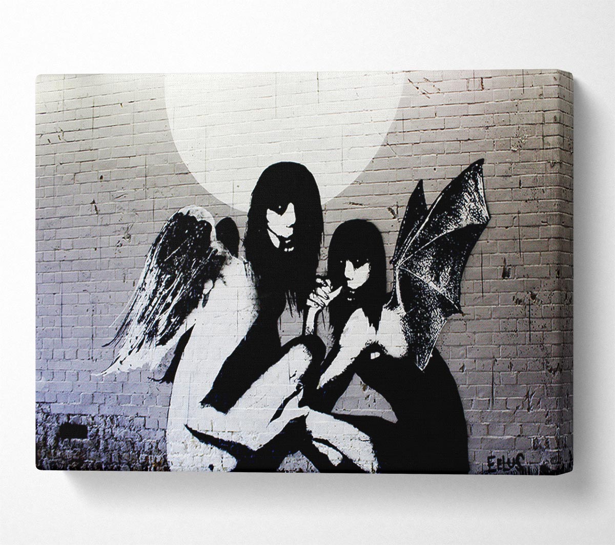 Angels In Moonlight Canvas Wall Art