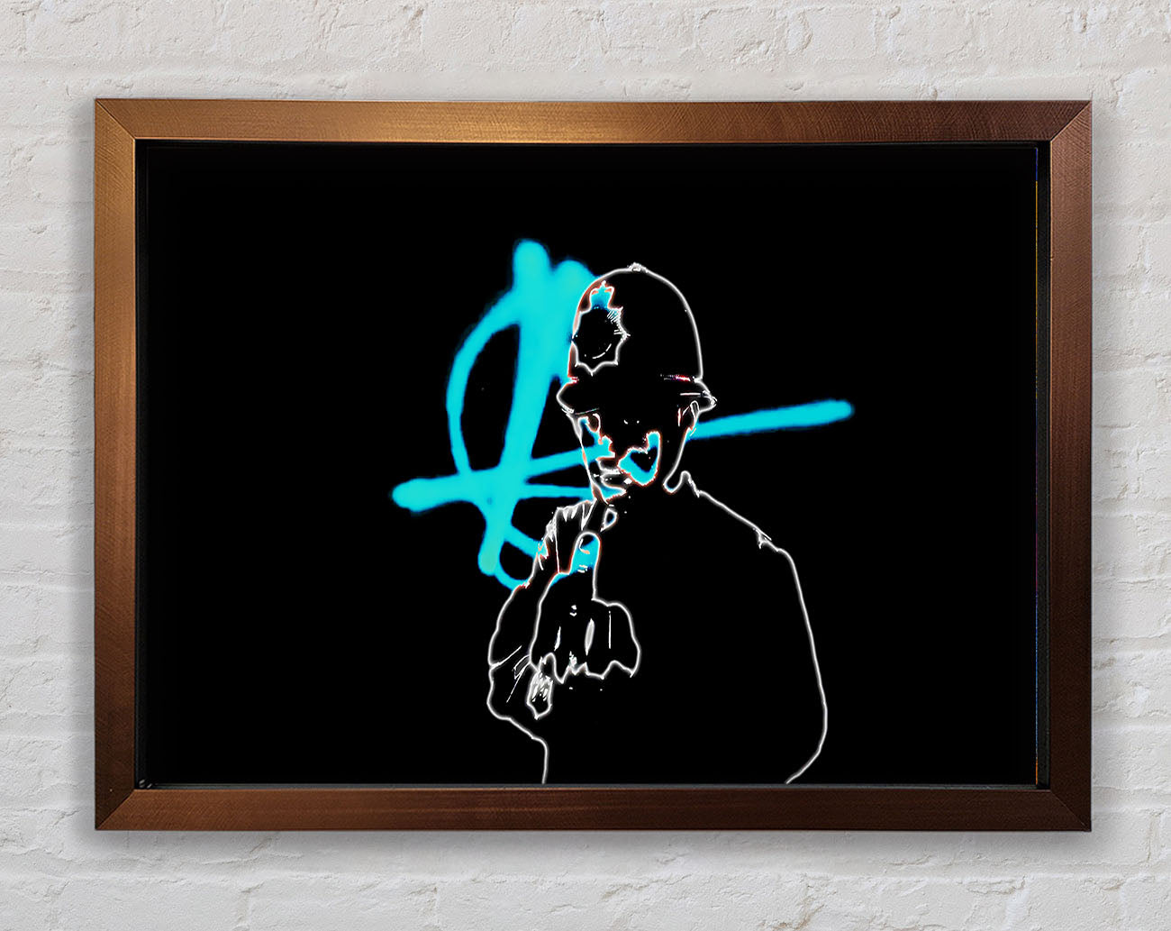 Copper Finger Black Framed Wall Art