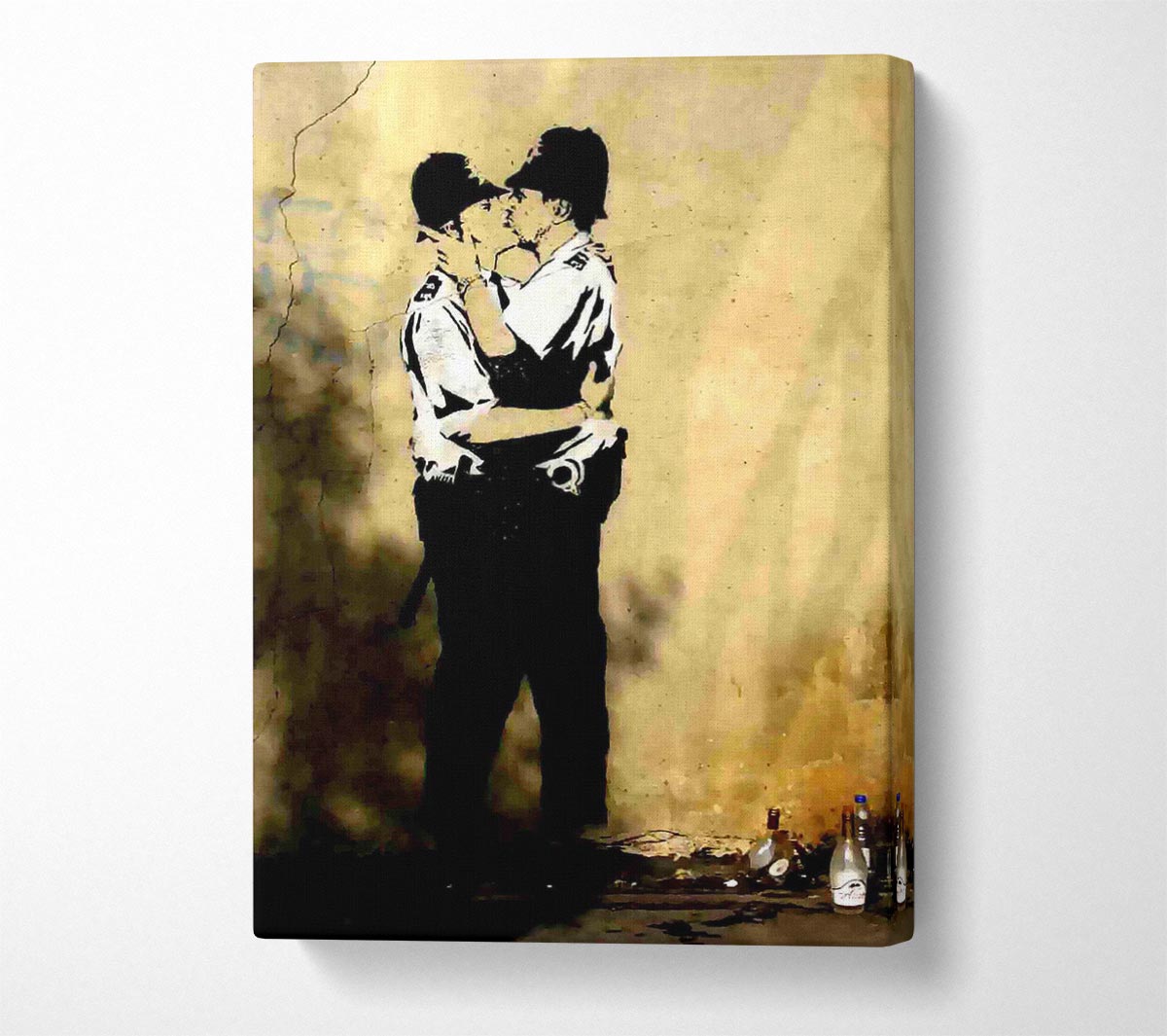 Kissing Coppers Portrait Canvas Wall Art