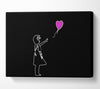 Love Balloon Black Pink Canvas Wall Art
