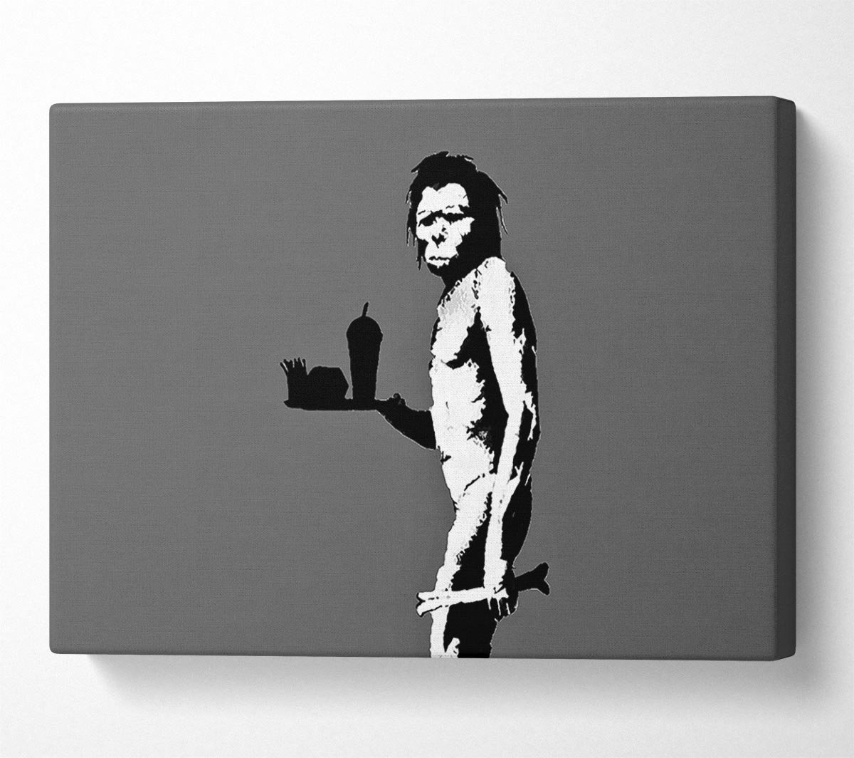 Mcdonalds Caveman Grey Canvas Wall Art