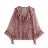 Classic Animal Print Layered Decorated Shirt