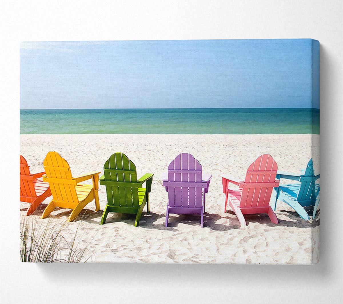 Beach Chairs Line-up Canvas Wall Art
