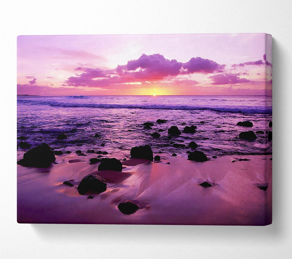 Lilac Ocean At The Crack Of Dawn Canvas Wall Art