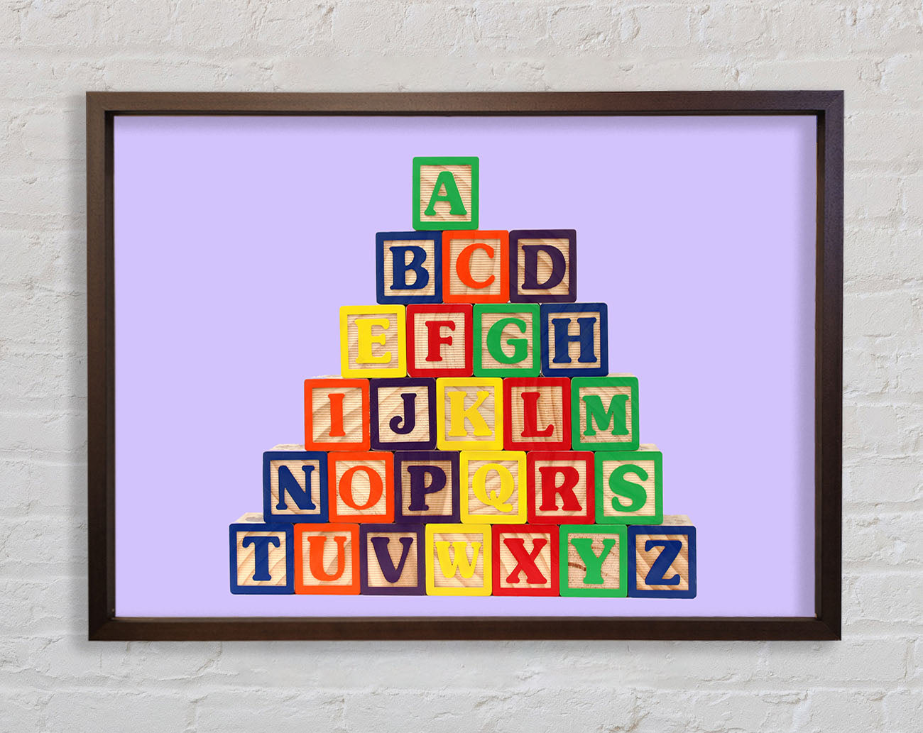 Alphabet Blocks Lilac Framed Wall Art