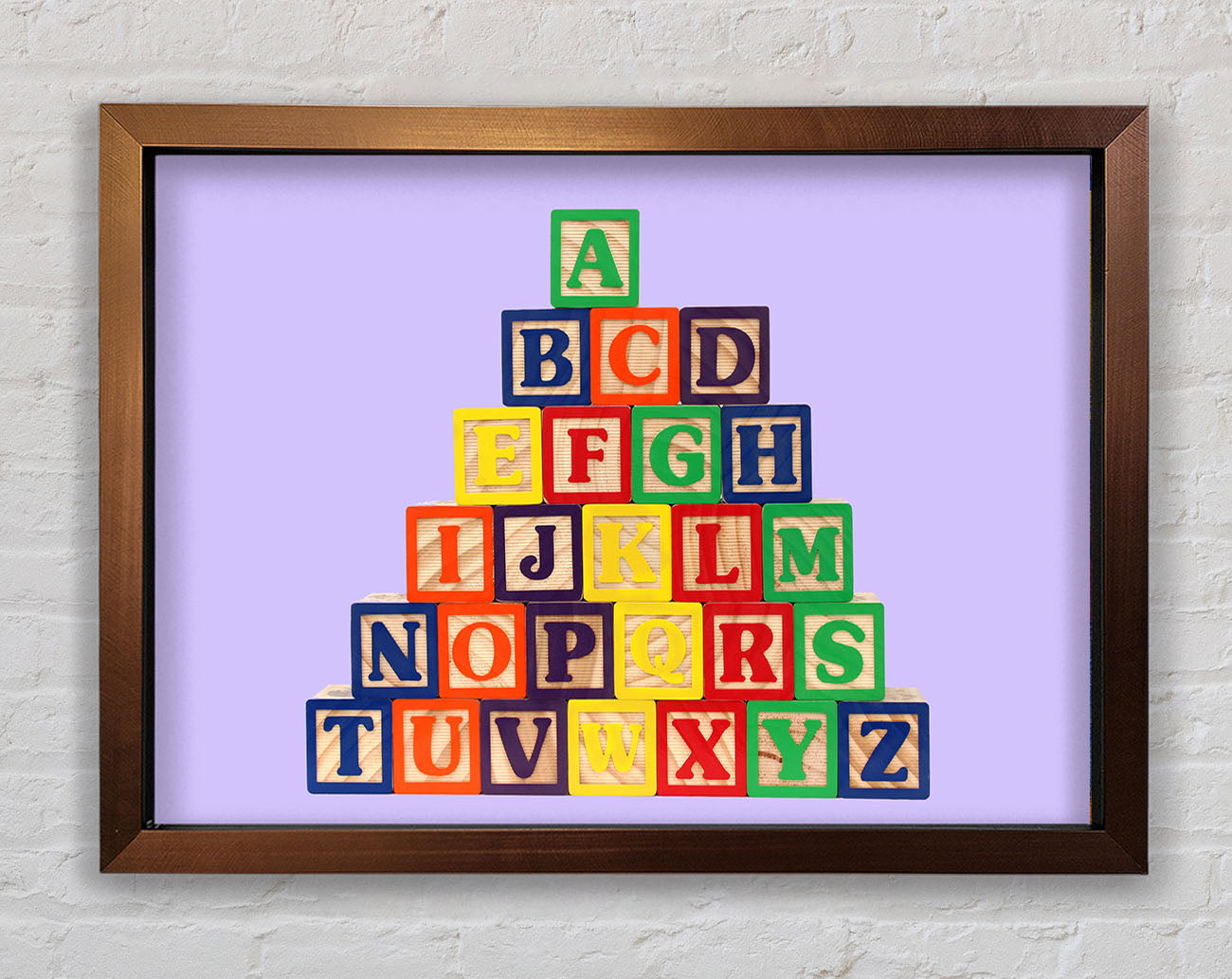 Alphabet Blocks Lilac Framed Wall Art