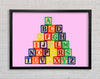 Alphabet Blocks Pink Framed Wall Art