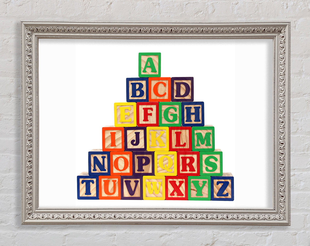 Alphabet Blocks White Framed Wall Art