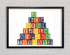 Alphabet Blocks White Framed Wall Art