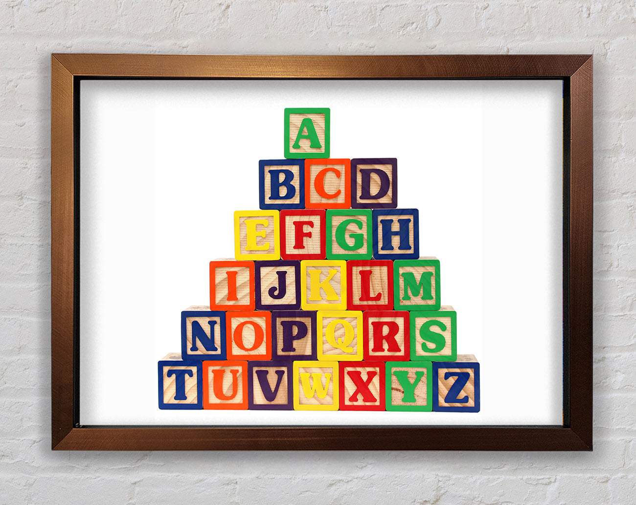 Alphabet Blocks White Framed Wall Art