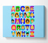 Alphabet Children Baby Blue Canvas Wall Art