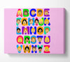 Alphabet Children Pink Canvas Wall Art
