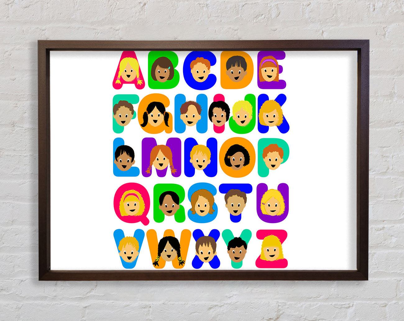 Alphabet Children White Framed Wall Art