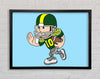 American Football Sport Player Baby Blue Framed Wall Art