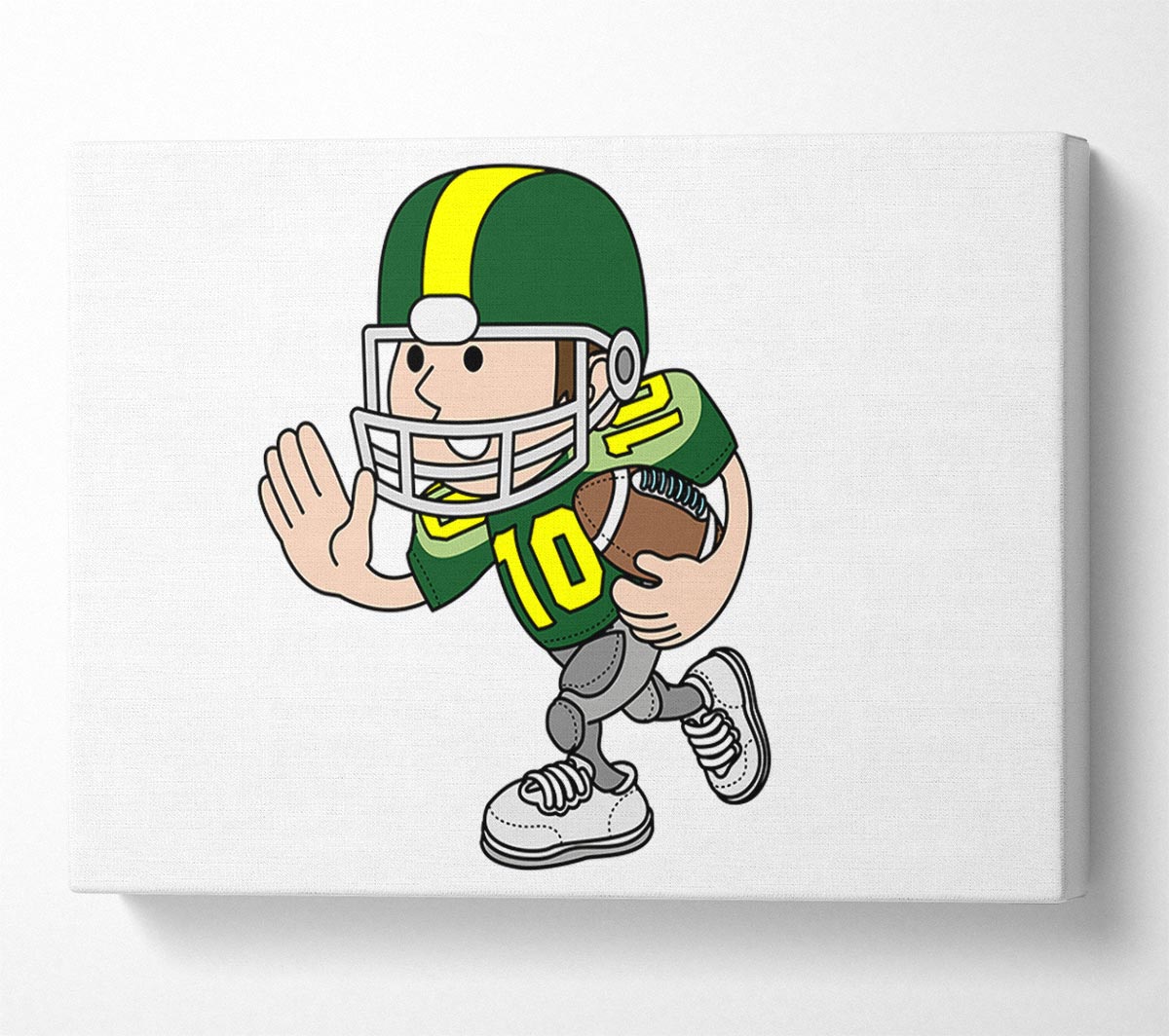 American Football Sport Player White Canvas Wall Art