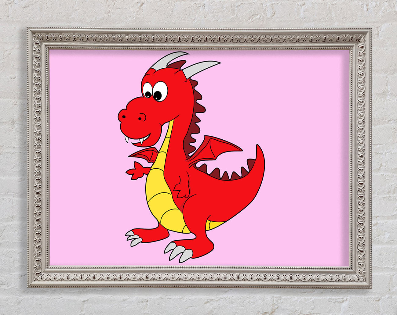 Big Dragon Pink Framed Wall Art