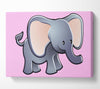 Big Eared Elephant Pink Canvas Wall Art