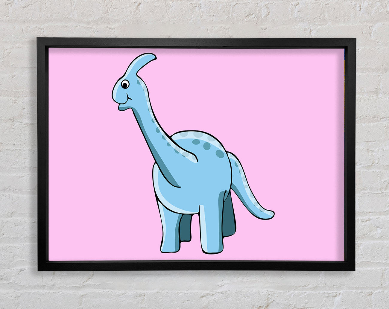 Big Funny Dinosaur Pink Framed Wall Art