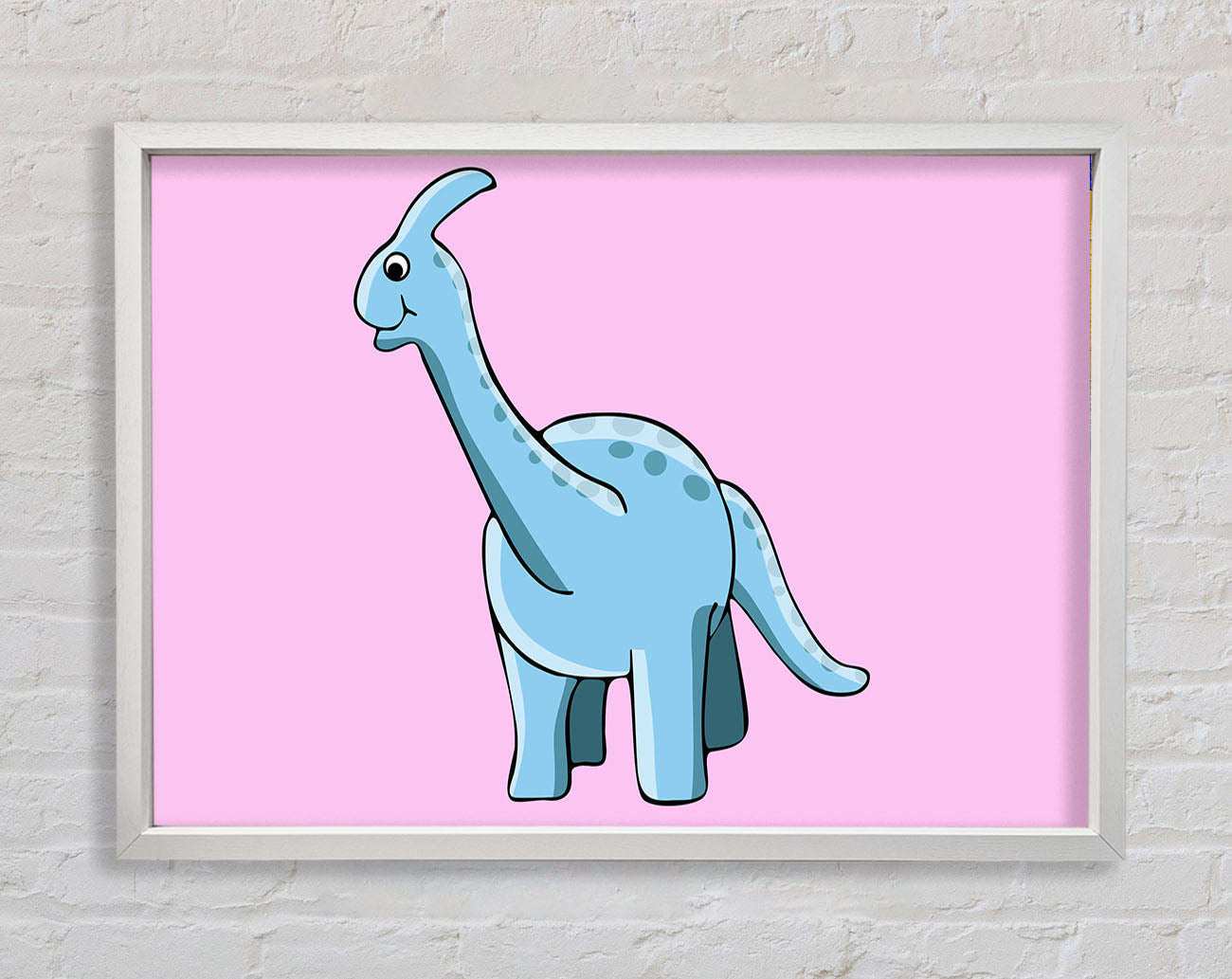 Big Funny Dinosaur Pink Framed Wall Art