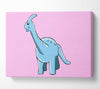 Big Funny Dinosaur Pink Canvas Wall Art