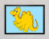 Big Happy Dinosaur Baby Blue Framed Wall Art