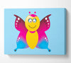 Butterfly Cartoon Face Baby Blue Canvas Wall Art