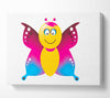 Butterfly Cartoon Face White Canvas Wall Art