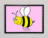 Buzzing Bee Pink Framed Wall Art