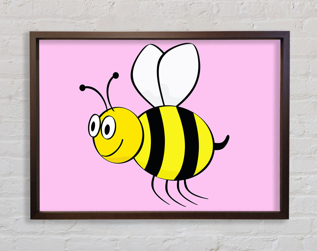 Buzzing Bee Pink Framed Wall Art