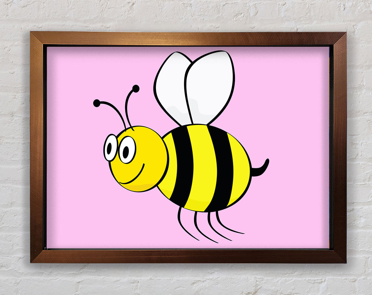 Buzzing Bee Pink Framed Wall Art